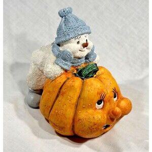 VINTAGE Encore Group 1999 Boo Buddies Twin Grins 5" - Halloween Snowman Pumpkin